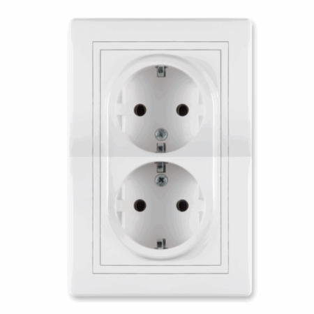 Utičnica dupla dvopolna P/Ž prestige art.604.00, Aling Conel - 3101210