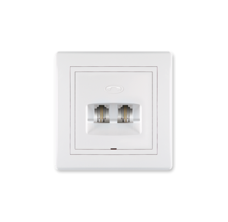 Utičnica telefonska dvostruka RJ12 6/4 P/Ž prestige art.613.000, Aling Conel - 3101250