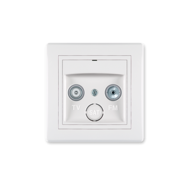 Utičnica antenska TV/FM prolazna P/Ž prestige art.612P.000, Aling Conel - 3101280