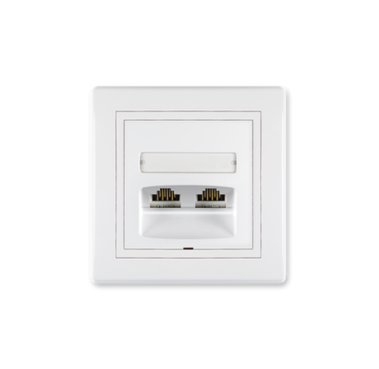 Utičnica računarska dvostruka RJ45 Cat5e UTP P/Ž prestige art.614.000, Aling Conel - 3101300