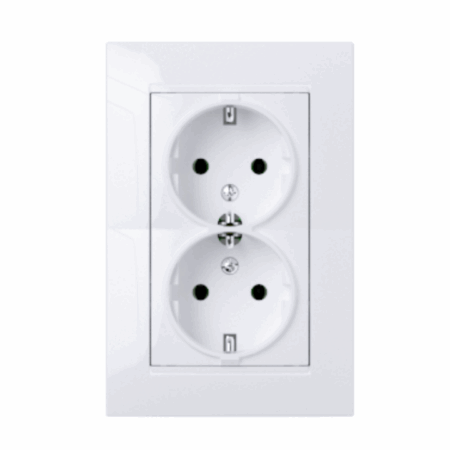 Utičnica dupla dvopolna šuko P/Ž gea bijela 617407, EM - 3119103