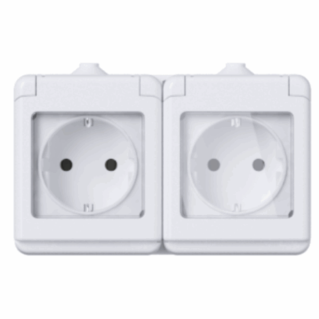 Utičnica dupla dvopolna povezana OG PVC fluid bij.16329, EM - 3137180