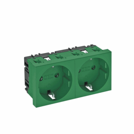 Utičnica 2-struka 0° 250V 10/16A zelena STD-D0 MZGN2 art.art.6120026, Obo Bettermann - 8771018