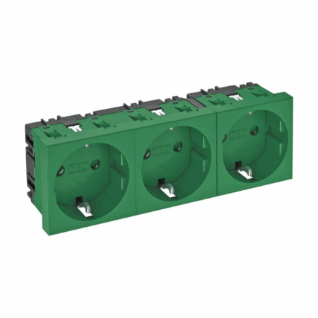 Utičnica 3-struka 0° 250V 10/16A zelena STD-D0 MZGN3 art.6120046, Obo Bettermann - 8771030
